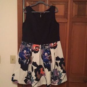 Navy blue and floral dress